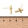 Cross Brass Micro Pave Clear Cubic Zirconia Stud Earrings EJEW-C186-18G-01-5