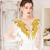 Flower & Leaf Glass Rhinestone Embroidery Cloth Sew on Appliques PATC-WH0008-131-6