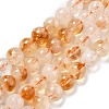 Heated Natural Citrine Beads Strands G-A262-A01-6mm-2