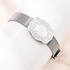 304 Stainless Steel Watch Band Chain Bracelets for Women Men BJEW-P386-09P-M-1