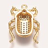 Brass Micro Pave Cubic Zirconia Pendants ZIRC-K078-04G-2