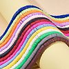 14 Strands 14 Colors Flat Round Handmade Polymer Clay Beads CLAY-SZ0001-14-6