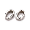 Tarnish Resistant Oval 201 Stainless Steel Slide Charms STAS-D111-06-3