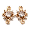 Brass Cubic Zirconia Star Connector Charms KK-U037-32G-01-1