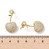 Cherry Brass Micro Pave Cubic Zirconia Stud Earrings EJEW-M077-12G-02-3