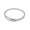 201 Stainless Steel with Rhinestone Bangles for Women LS-BJEW-B138-03P-4
