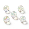 Two Tone UV Plating Rainbow Iridescent Acrylic Beads TACR-D010-03B-01-1