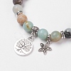 Natural Flower Amazonite Stretch Bracelets BJEW-JB03772-02-2