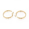 Oval Brass Hoop Earrings EJEW-T047-97G-3