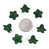 Teal Frosted Transparent Acrylic Flower Beads X-PLF018-09-5