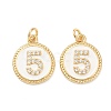 Brass Micro Pave Clear Cubic Zirconia Charms ZIRC-J040-44G-05-2