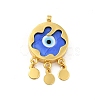 Rack Plating Handmade Evil Eye Lampwork Pendants KK-F838-01G-G-1