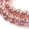 Electroplated Natural Lava Rock Bead Strands G-E429-01-10mm-RG-1