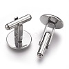 Tarnish Resistant Flat Round Stainless Steel Cuffinks LS-STAS-P207-08P-D-2