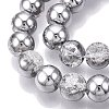Electroplated Crackle Glass Beads Strands X-EGLA-N014-10mm-03-3
