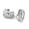 Rack Plating Brass Micro Pave Cubic Zirconia Cuff Earrings for Women KK-Z038-24P-2