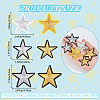 42Pcs 6 Styles Star Computerized Embroidery Cloth Iron on/Sew on Patches FIND-CP0002-14-2