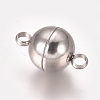 Tarnish Resistant 201 Stainless Steel Magnetic Clasps with Loops STAS-I137-07B-P-1