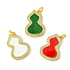 Rack Plating Brass Micro Pave Clear Cubic Zirconia Pendants KK-G501-14G-1