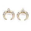 Brass Micro Pave Clear Cubic Zirconia Charms KK-Q764-011-1