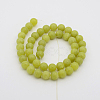 Natural Olive Jade Round Bead Strands G-P070-34-8mm-2