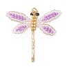 Glass Seed Beaded Dragonfly Pendants PALLOY-MZ00983-05-1
