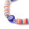 Handmade Polymer Clay Heishi Beads Stretch Bracelet BJEW-JB07372-5