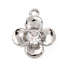 Brass Pave Clear Cubic Zirconia Charms LS-KK-V016-20P-1