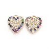 Brass Micro Pave Cubic Zirconia Pendants KK-I648-08B-1