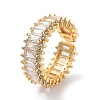 Brass with Cubic Zirconia Open Cuff Rings RJEW-B053-06-1