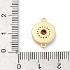 Brass Micro Pave Clear Cubic Zirconia & Shell Connector Charms KK-M303-03G-03-3