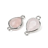Natural Rose Quartz Faceted Connector Charms G-L514-048G-10-2