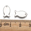 Tarnish Resistant 304 Stainless Steel Fish Charms STAS-M037-08-3