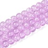 Plum Crackle Glass Round Beads Strands X-CCG-Q002-6mm-04-1