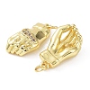 Rack Plating Brass with Cubic Zirconia Pendants KK-B076-12G-2