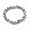 Natural Labradorite Beaded Stretch Bracelets G-T104-29-2