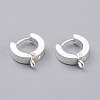 201 Stainless Steel Huggie Hoop Earrings Findings STAS-A167-01C-S-1