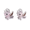Brass Micro Pave Clear Cubic Zirconia Pendants KK-Q074-20P-1