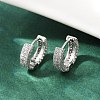 Brass Micro Pave Clear Cubic Zirconia Hoop Earrings EJEW-S277-09P-A-1