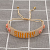 Glass Seed Beaded Braided Bead Bracelets for Women UM8839-2-1