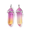 Faceted Bullet Glass Pointed Pendants KK-E282-01P-08-2