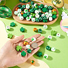 80Pcs 8 Styles Printed Wood European Beads WOOD-TA0002-98-7