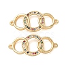 Brass Micro Pave Colorful Cubic Zirconia Connector Charms CU-CBA4579-07G-B-1