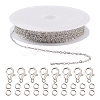 DIY 3m Brass Cable Chain Jewelry Making Kit DIY-YW0005-75P-1