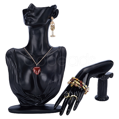 1Pc Woman Bust Shaped Resin Necklace Display Stands NDIS-UN0001-01B-1