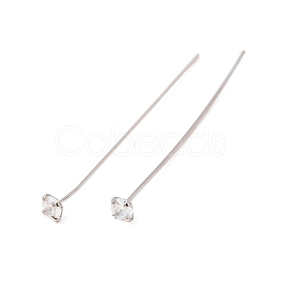 Brass Micro Pave Cubic Zirconia Stud Earring Findings CU-CBA4618-01P-01-1