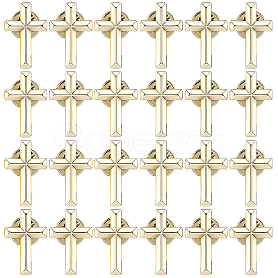 24Pcs Cross Alloy Lapel Pin Backs for Backpack Clothes JEWB-FH0002-99A-1