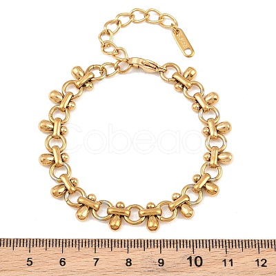 304 Stainless Steel Teardrop Link Chain Bracelets for Women SA-CBA9061-01G-1
