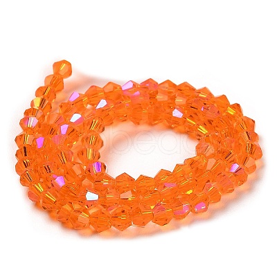 Transparent Electroplate Glass Beads Strands GLAA-F029-4mm-D11-1