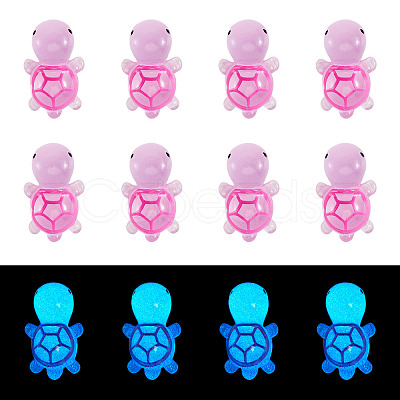 12Pcs Luminous Translucent Resin Sea Animal Cabochons RESI-TA0004-56B-1